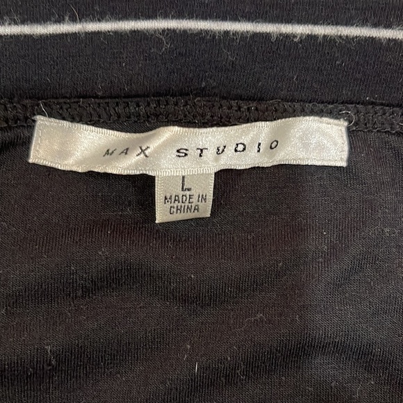 MAX STUDIO Jersey Knit Bodycon Skirt - L (Black & White Striped) - Picture 5 of 5